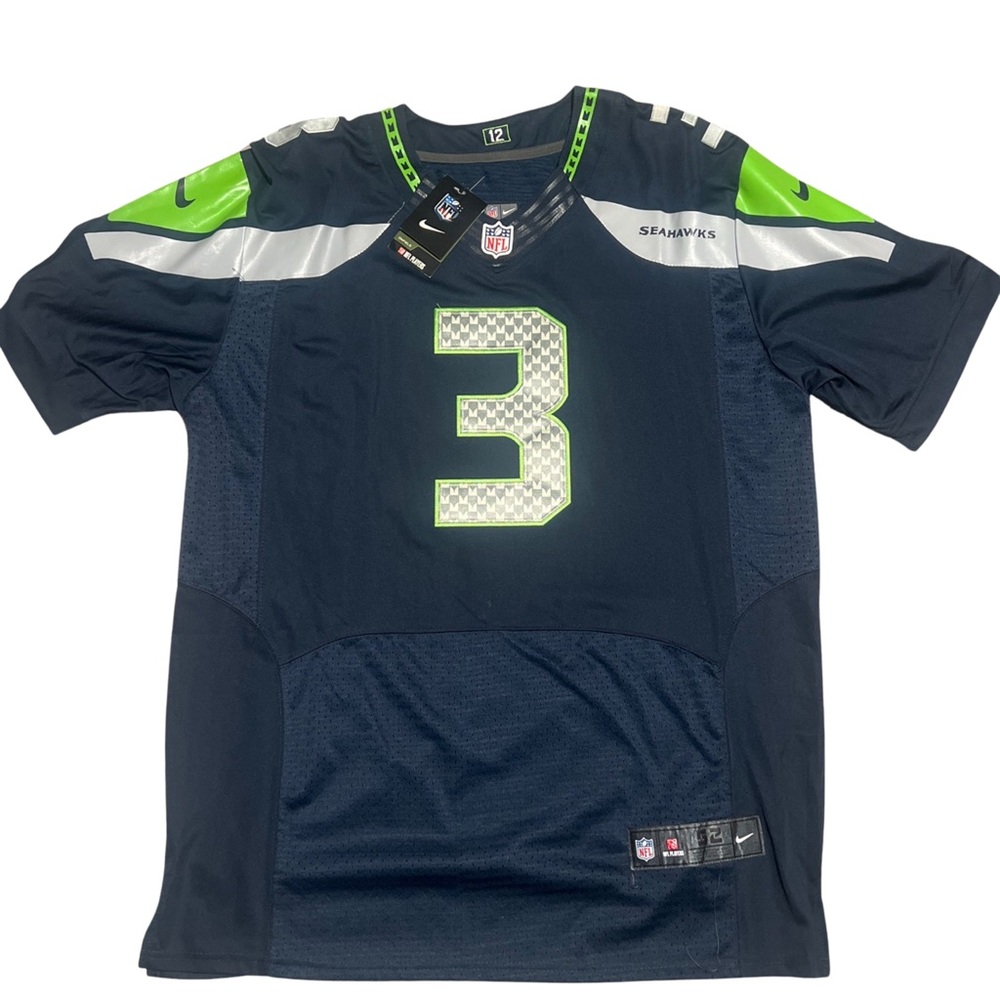 RUSSELL WILSON #3 Seattle Seahawks Nike On Field Blue Mens Jersey Football